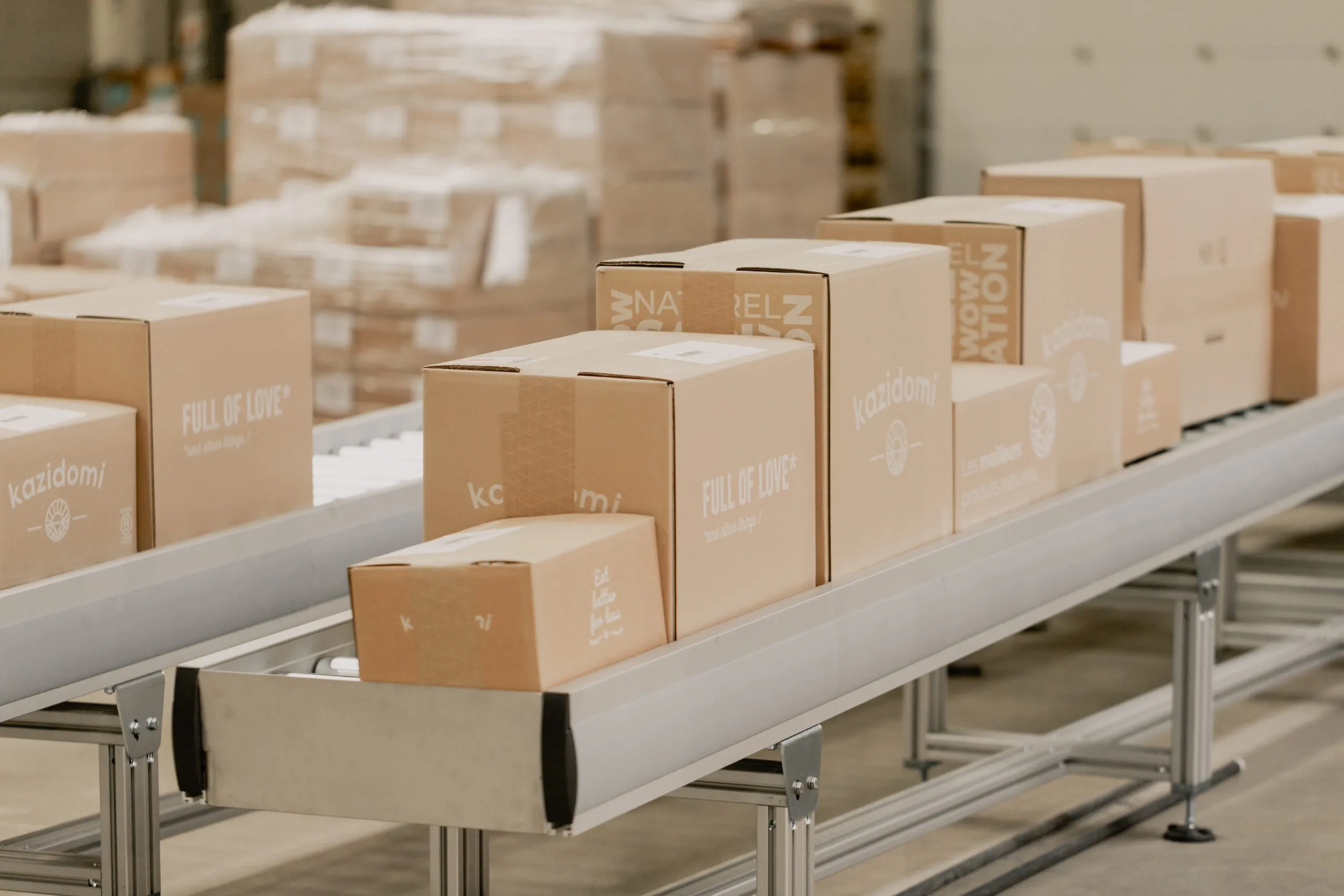 Succession d’emballages en carton personnalisés Kazidomi