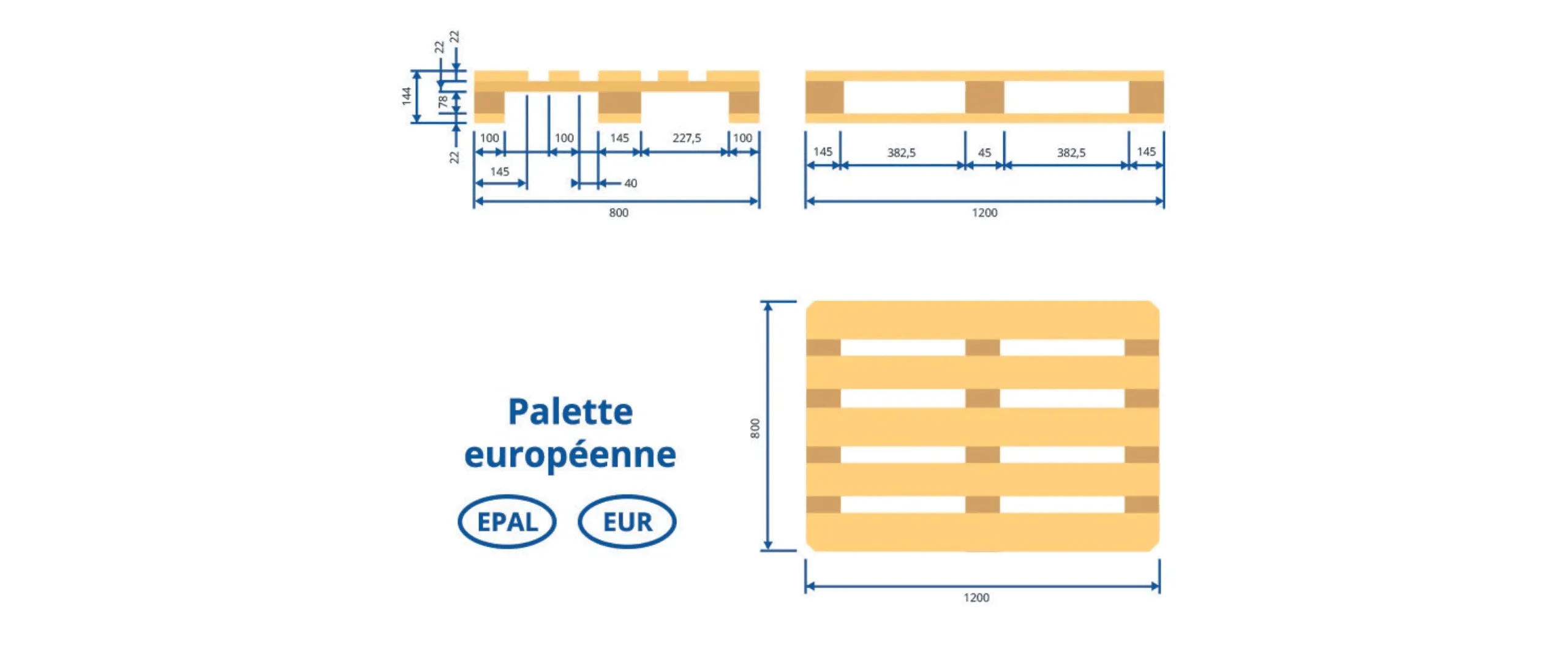 dimension palette europe